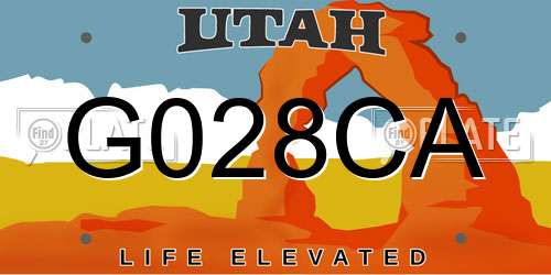 G028CA Utah License Plate