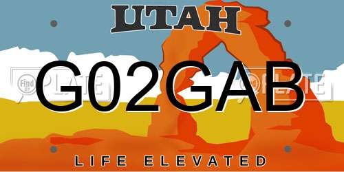 G02GAB Utah License Plate