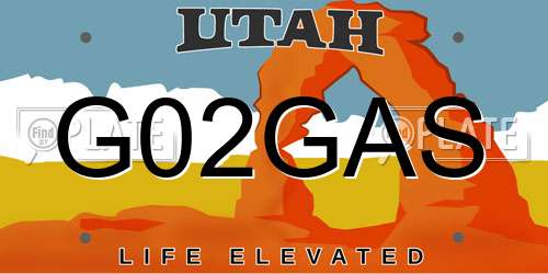 G02GAS Utah License Plate