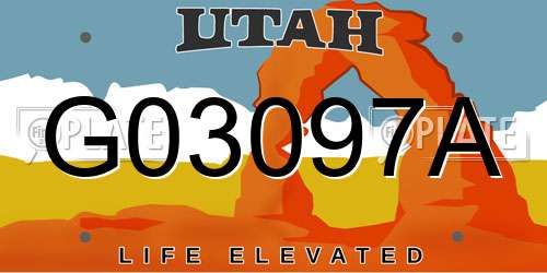 G03097A Utah License Plate