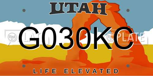 G030KC Utah License Plate