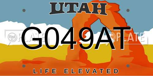 G049AT Utah License Plate