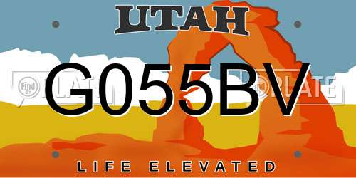 G055BV Utah License Plate