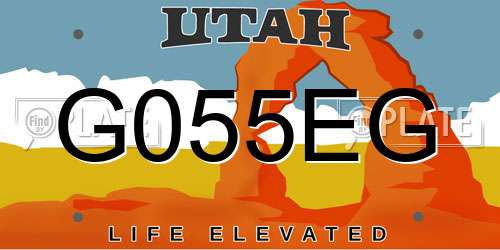 G055EG Utah License Plate