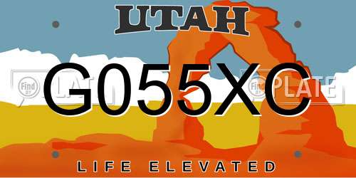 G055XC Utah License Plate