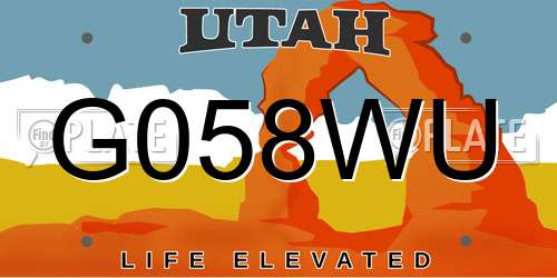 G058WU Utah License Plate