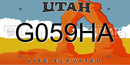 G059HA Utah License Plate