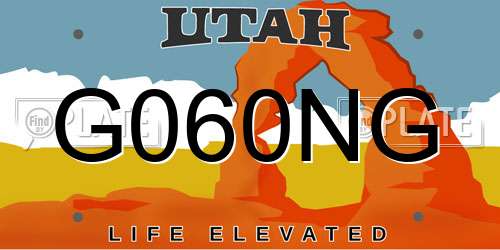G060NG Utah License Plate