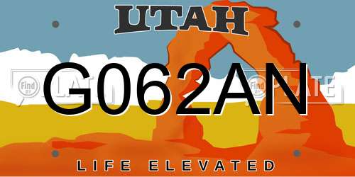G062AN Utah License Plate