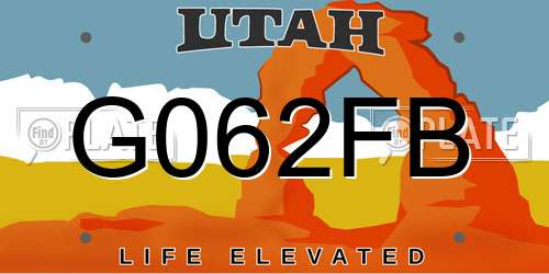 G062FB Utah License Plate