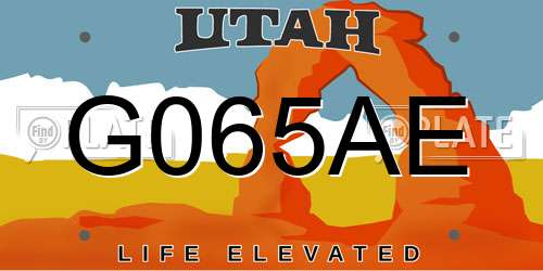 G065AE Utah License Plate