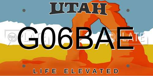 G06BAE Utah License Plate