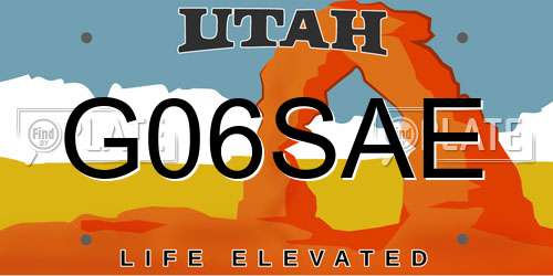 G06SAE Utah License Plate