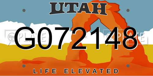 G072148 Utah License Plate