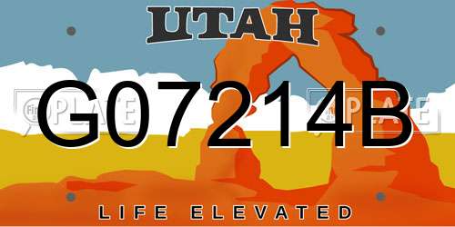 G07214B Utah License Plate