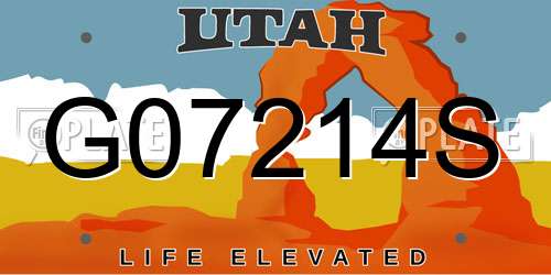 G07214S Utah License Plate