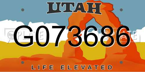 G073686 Utah License Plate