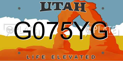 G075YG Utah License Plate