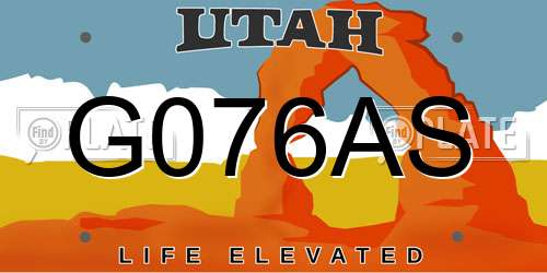 G076AS Utah License Plate