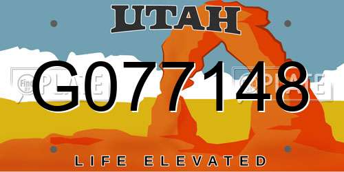 G077148 Utah License Plate