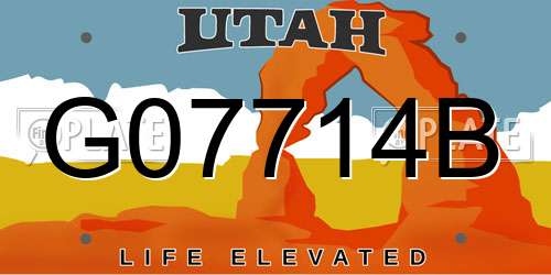 G07714B Utah License Plate