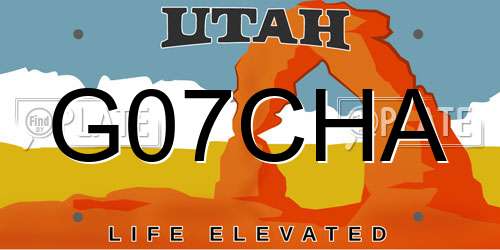 G07CHA Utah License Plate