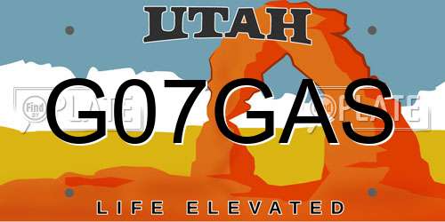 G07GAS Utah License Plate