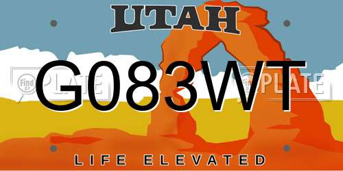 G083WT Utah License Plate