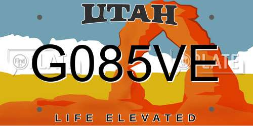 G085VE Utah License Plate