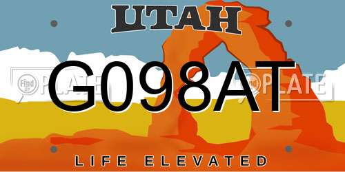 G098AT Utah License Plate