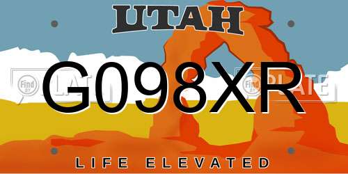 G098XR Utah License Plate