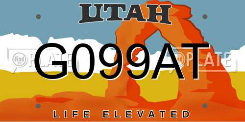 G099AT Utah License Plate