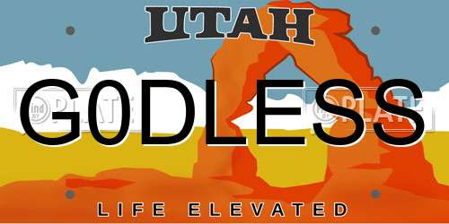 G0DLESS Utah License Plate