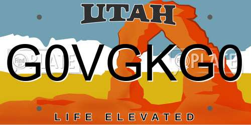 G0VGKG0 Utah License Plate