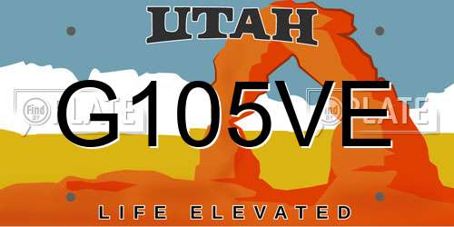 G105VE Utah License Plate
