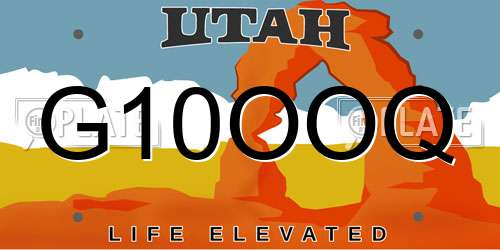 G10OOQ Utah License Plate