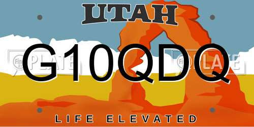 G10QDQ Utah License Plate