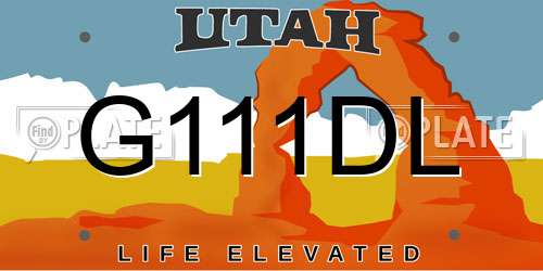 G111DL Utah License Plate
