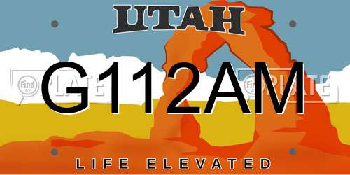 G112AM Utah License Plate