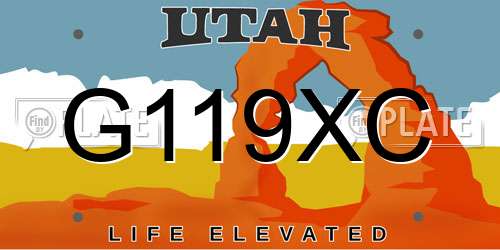 G119XC Utah License Plate