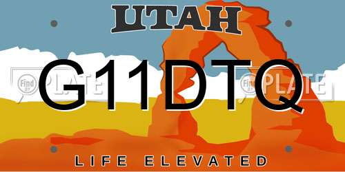 G11DTQ Utah License Plate