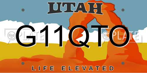 G11QTO Utah License Plate