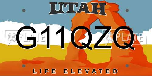 G11QZQ Utah License Plate