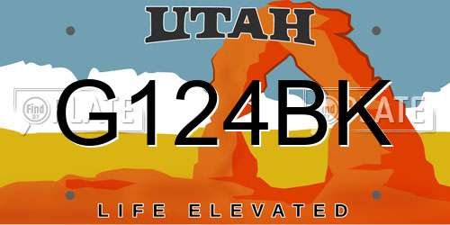 G124BK Utah License Plate