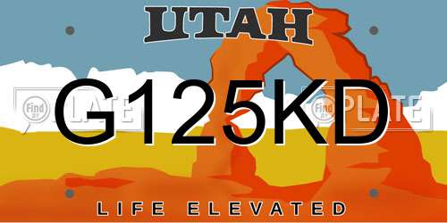 G125KD Utah License Plate