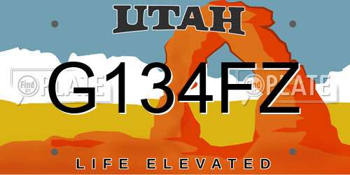 G134FZ Utah License Plate
