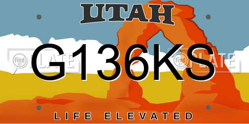 G136KS Utah License Plate