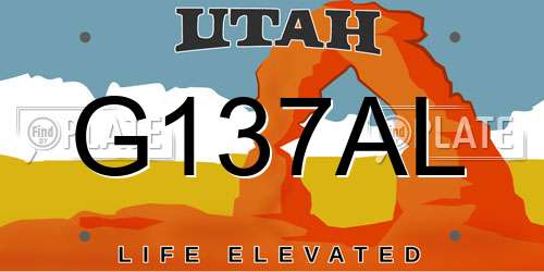 G137AL Utah License Plate