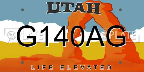 G140AG Utah License Plate