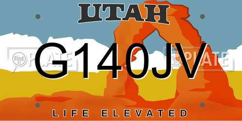 G140JV Utah License Plate